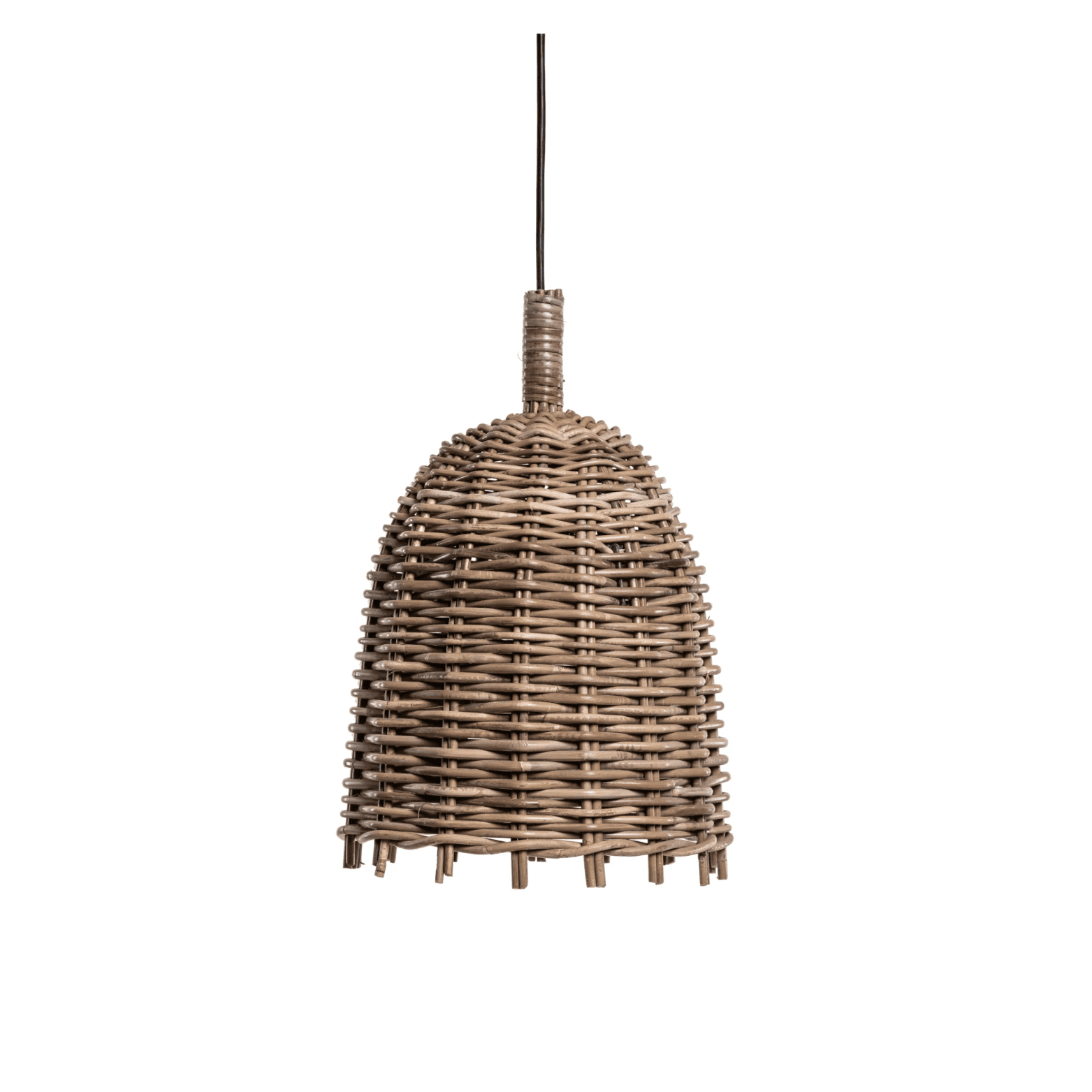 Handwoven bamboo ceiling lamp with modern rustic design for cozy dining room lighting