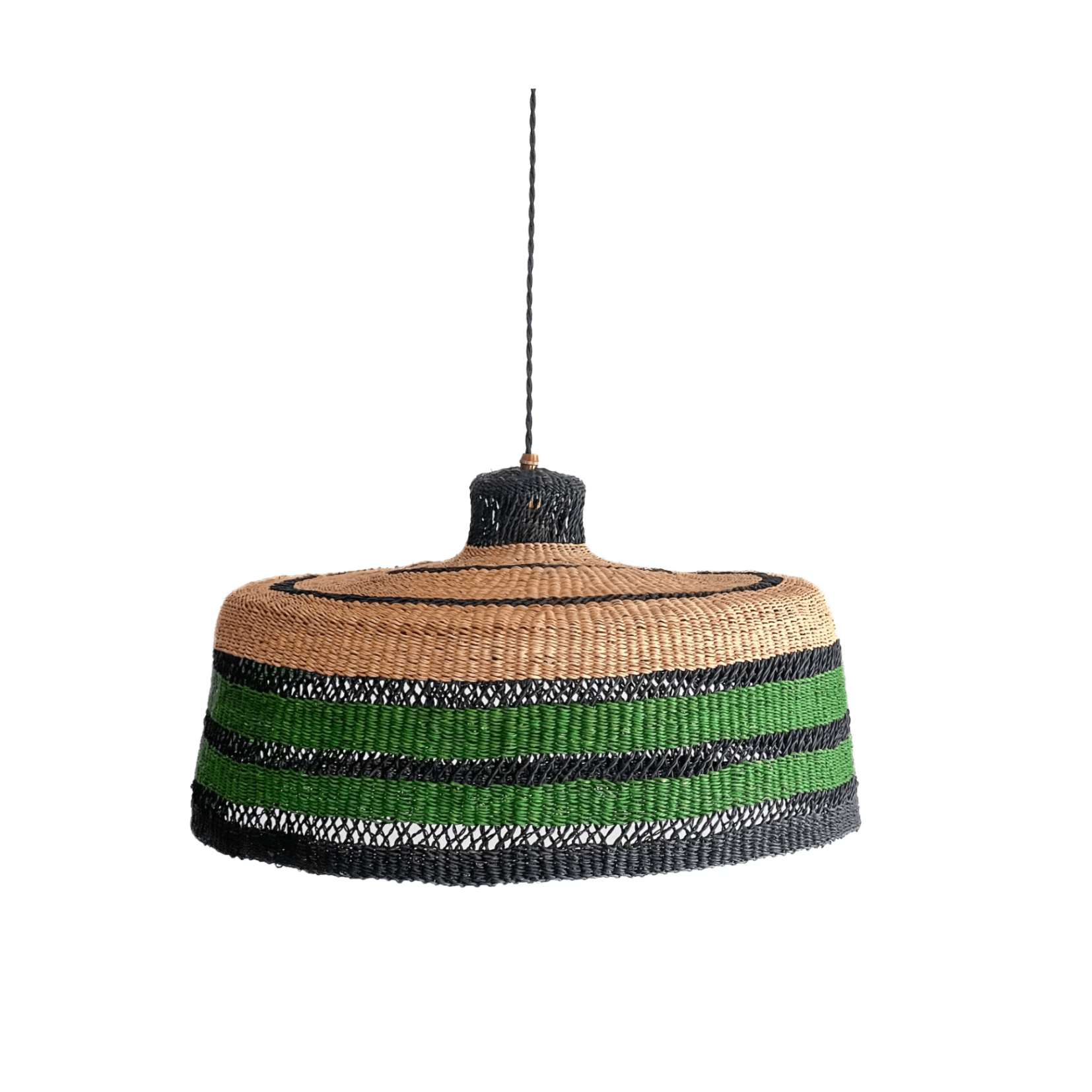 Green Woven African Lamp image 1