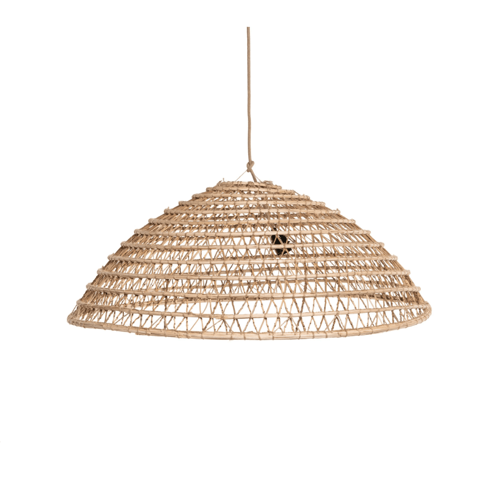 Dome-shaped Woven Date Palm Lampshade image 1